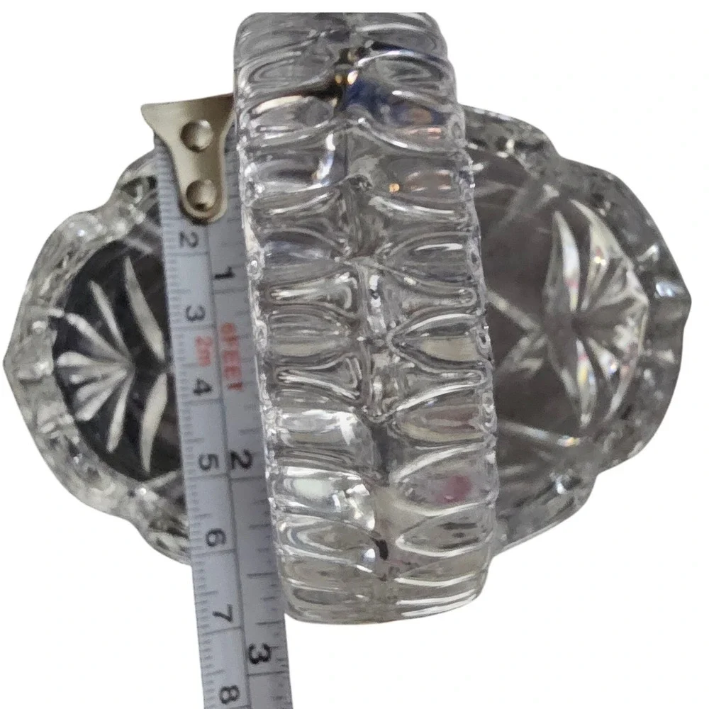 Anna Hutte Bleikristall 24% Lead Crystal Basket Hand Cut West Germany 4in
